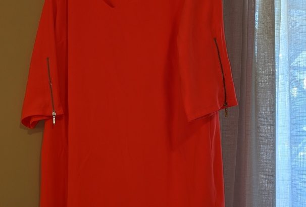 Gianni Bini Relaxed Fit Red-Orange Dress: Size L